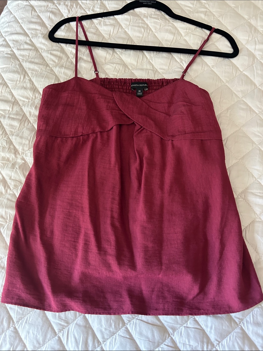 Banana Republic Berry Red Spaghetti Strap Cami with Twist Detail